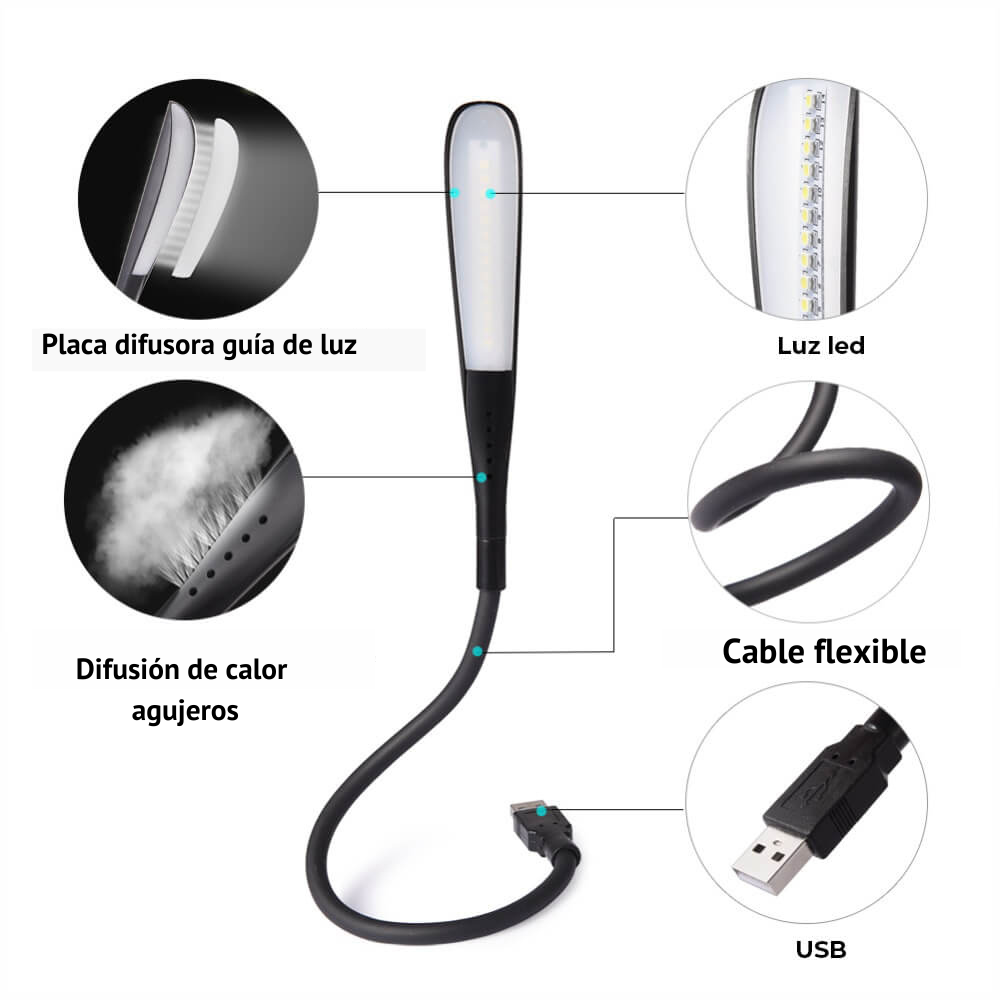 Lámpara de mesa con sensor táctil UBS