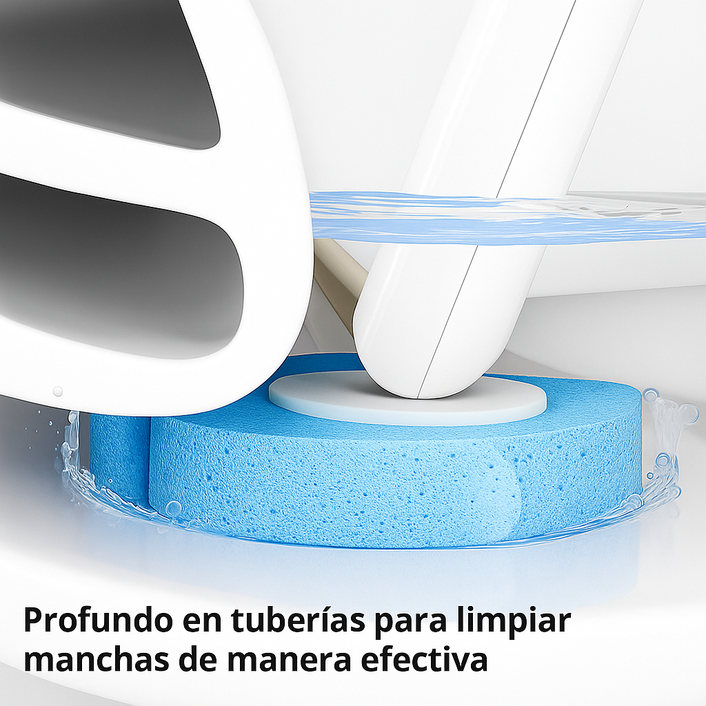 Kit Sistema de limpieza desechable WC- Soporte Inodoro + Cepillo + 24 unidades de detergente prehumidecido.