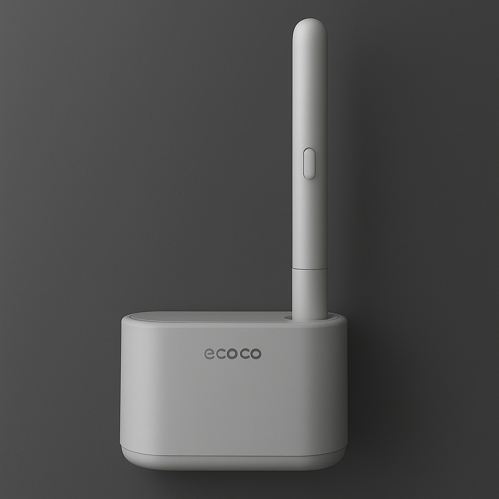 Kit Sistema de limpieza desechable WC- Soporte Inodoro + Cepillo + 24 unidades de detergente prehumidecido.