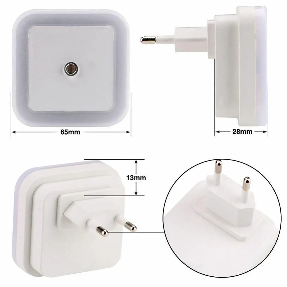 Bonita mini luz nocturna led con enchufe de pared