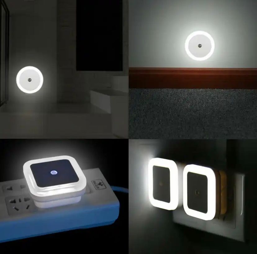 Bonita mini luz nocturna led con enchufe de pared